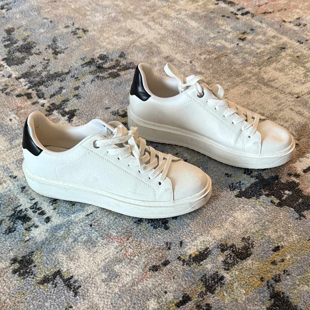 Steve Madden White and Black Sneakers